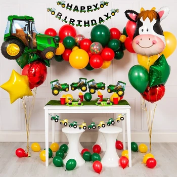 1 Compl. Balon od folije Crtani Kreativni Banner domaćih Životinja, Krava, Konj Slatka Ljubimci Oslanjanje Baloni za Tematske zurke na Farmi Ukras