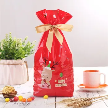 10 kom. Los Pahuljica Hrskavi Božićni poklon paketi Plastična torba za stavljanje uzice za pohranu čokolade Sretan Božić Božićne darove