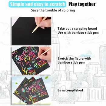 100 kom. Magija Scratch Art Piskarati podloga za Crtanje Pijesak Kartice Ranog odgoja i Obrazovanja Trening Kreativno Crtanje Igračke za djecu