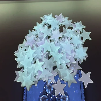 100pc 3D Zvijezde Svijetle U Mraku Strop Naljepnice Za Zid Slatka Uživo Home Dekor Sjajne Naljepnice Za Zid Za Djecu Dječja Soba Spavaća soba