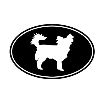12,7*8,3 CM duga kosa pas Chihuahua Eura, Ovalni Naljepnica na prozor za životinje Kreativno naljepnica za automobil za životinje C6-1806