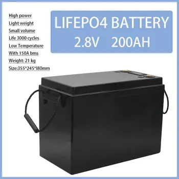 12 U 200Ah LiFePO4 baterija BMS litij baterija 3000 ciklusa pogodan za kampere na kotačima 12,8 golf-automobil izvan mreže solarni vjetar