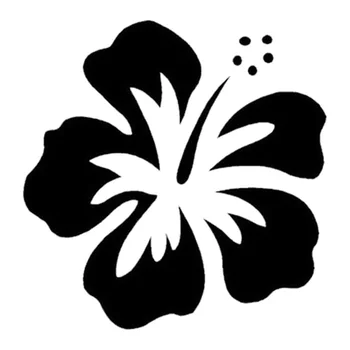 13 cm*13 cm Havajski Cvijet Hibiskusa Vinil Naljepnice Za Gradnju Auto Oznaka Crna/Srebrna S3-4801
