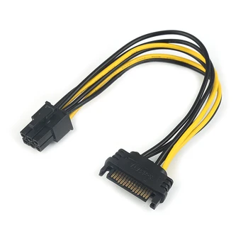 15-pinski konektor za napajanje SATA DO 6-kontaktnom PCIe priključak za PCI-e Kabel-ac adapter za PCI Express Grafičke kartice 15-pinski Konektor za Napajanje SATA, 6-pinski Konektor za Napajanje PCIe