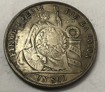 1871 Peru 1 Sol Kopija Srebrne kovanice