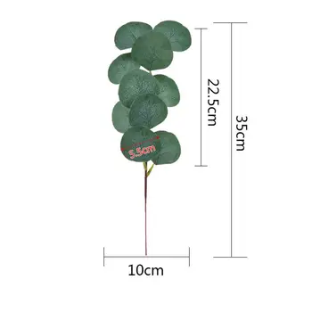 1pc Umjetni Posijanog Lišće Eukaliptusa Stabljike Golema Umjetno Lišće Eukaliptusa je u Srebrnoj Dolar Biljka Umjetna Vjenčanje Zelje
