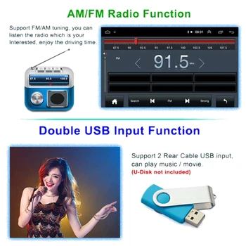 2 Din 9-Inčni Android 8.1 Univerzalni Auto Radio Dvostruki Din Stereo GPS Navigacija u Crtica Video WIFI USB Bluetooth autoradio Multime