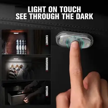 2 kom. Auto-unutrašnjost LED svjetlosni Senzor USB Punjiva Dodirni Prekidač Svjetla Automatski Bežična Lampa za noćni Rasvjete Mini-lampe za čitanje