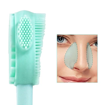 2 KOM. Obostrane silikonska Četka za čišćenje lica s mekim kose, Masaža lica Četka za čišćenje za uklanjanje akni Prijenosni Alat za njegu kože
