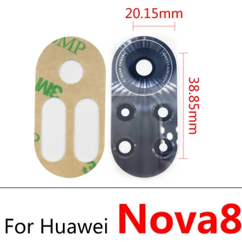 2 Kom. Straga Stražnja Kamera Stakleni Poklopac Objektiva za Huawei Nova 5 5i 5 T 5Z 6 7 8 Pro Se S Samoljepljiva Naljepnica