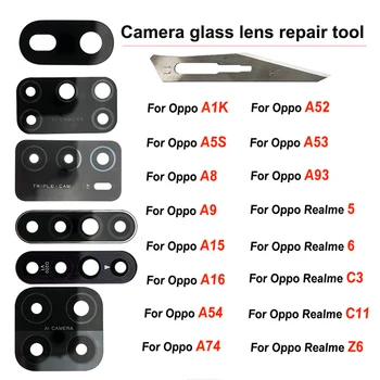 2 Kom. Stražnje Staklo Stražnji Poklopac Objektiva Kamere Rezervni dijelovi za Oppo Realme 5 6 C3 C11 Z6 A1k A5S A8 A9 A15 A16 A52 a a53 A54 A74 A93