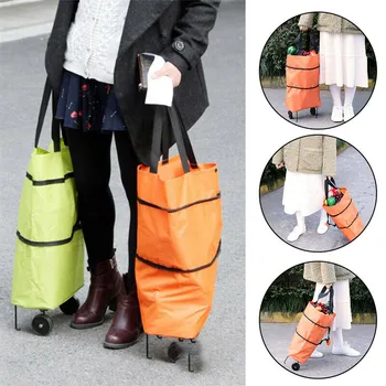 200 Vruće Trendy Nove torbe Sklopivi Shopping torba s 2 kotača Prijenosni Kolica za kupovinu Kolica za trgovine Prtljage Torba za kolica