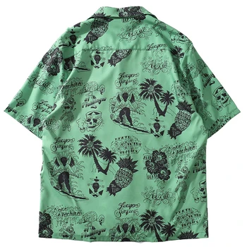 2019 Ljetna muška košulja u stilu hip-hop Ulica muška Havajski košulja Grafiti Lubanju Харадзюку Ljeto plaža košulja Svakodnevne vrhovima