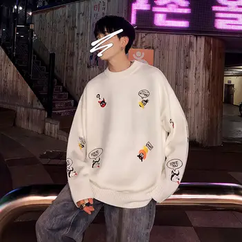 2020 džemper muška koreanska verzija trenda slobodan pletene džemper muške zimske studentski topli džemper s kravatom