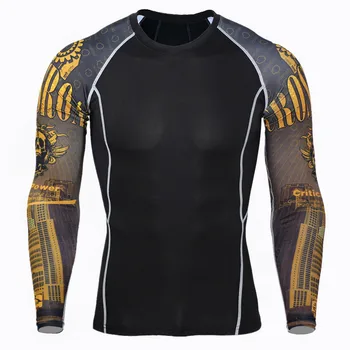 2020 Muška компрессионная košulja MMA Rashguard Keep Fit fitness s dugim rukavima donja облегающая fleksibilna elastična muška majica