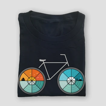 2020 Novi Dolaze Moda majica sa po cijeloj površini Biciklistička Geometrija krajolika denim Majice Košulje za muškarce crna