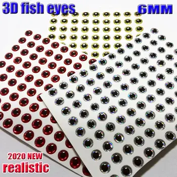 2020new 3D riblja mamac oči oči muhe veličina:6 mm broj:370 kom./lot odaberite tri boje: srebrna,zlatna,crvena