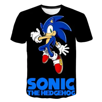 2021 Godina Novi 3D Dječaci Sonic Print za djevojčice Zabavne Majice Odijelo Dječja odjeća Dječja Majica 4 T-14, T kratkih rukava hip-hop top