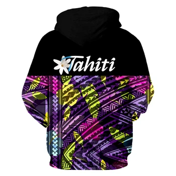 2021Fashion 3D Print Polinezija Tahiti Moda majica sa kapuljačom Casual majica za muškarce i žene Ulica odjeća Jesen zima Majica