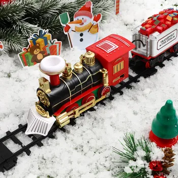 2022 Potpuno Novi Božićni Vlak Set Igračaka za elektromotorni vlakovi s Audio Svjetlosne željezničke pruge za Djecu Poklon Ispod Božićnog Stabla