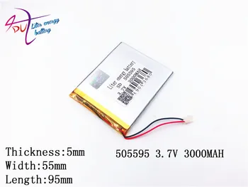3.7 3000 mah punjive baterije, 505593, 505595 baterija MP4 / MP5 baterija GPS-uređaja