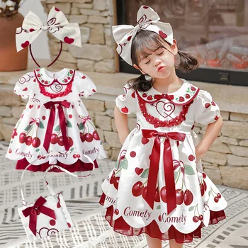 3 kom. Haljina za djevojčice Lolita Dječje haljine sa po cijeloj površini trešnje Dječja Haljina Princeze za svoj rođendan MZL054