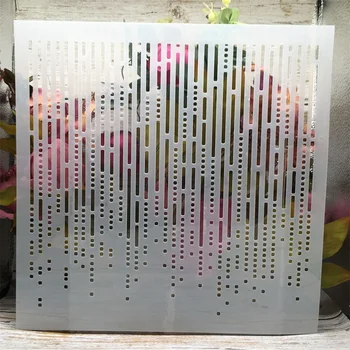 30*30 cm Točkasto linija Kišni DIY Višeslojne Matrice Zidno slikarstvo Album za albume Bojanje Album za utiskivanje Dekorativni uzorak