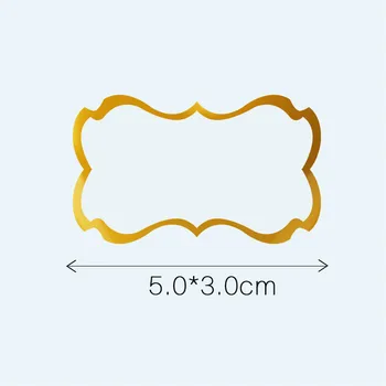 300 kom. Prozirne Naljepnice, Ljepljive etikete sa zlatnim obrubom PVC Personalizirane Naljepnice za konzerve Label Vodootporan Oznake oznake Silosa za skladištenje