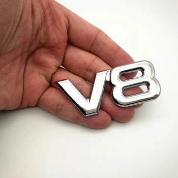 3D Metalni Krom V6 V8 Logo Auto Oznaka Amblem Oznaka motora Stražnji Prtljažnik Ukras za kretanje Vozila Stil Auto Oprema