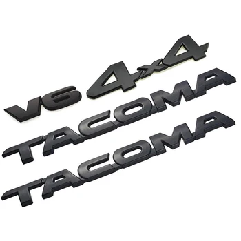 4 kom. Komplet za Tacoma V6 4X4 Amblem Vrata prtljažnika Vrata Prtljažnika Ikonu Oznaka za Toyota Tacoma (Mat Crna)