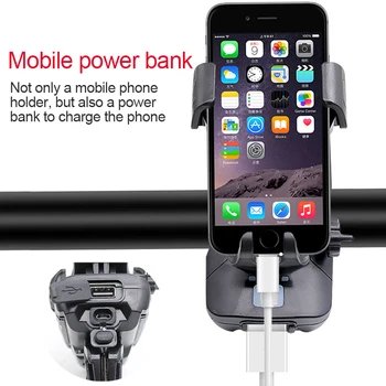 4 U 1 Bike Svjetlo Prednji rog zatrubi 4000 mah Držač telefona za Bicikl Power Bank USB Biciklistička žarulja LED Svjetiljka MTB Bicikla Pribor