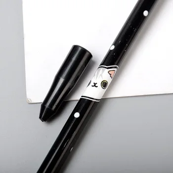 4X Slatko Crna Bijela Mačka s uzorkom Гелевая olovka Za pisanje Olovke za potpis Školskog Pribora Dječji dar Celina 0,38 mm Crne Tinte