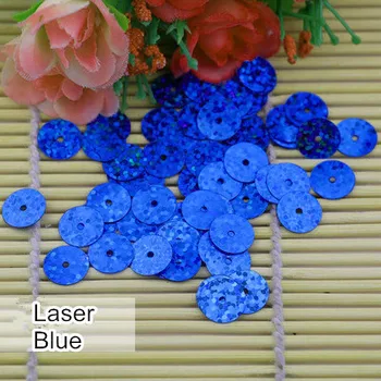 50 g 6 mm Ravne Okrugle Šljokice Za ručni rad PVC DIY Šivanje Laserski Hologram Plava