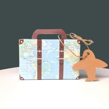 50 kom. mini kofer od Kraft-papir Kutija čokolade Poklon kutija za putovanja Tema Vjenčanje college Uspomene za goste Dječji tuš Dekor na rođendan
