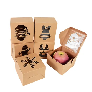5pcs Božićno Kraft-Papir Kartonskih Kutija Kutija Čokolade DIY Keks Korist Poklon Kutije za Dječji Tuš Na Dan Rođenja Vjenčanje Božićni domjenak