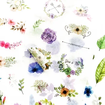6 Listova Cvijeća Ljeto Dekorativni Ljepilo DIY Naljepnica Notepad Album Dnevnik Dekor