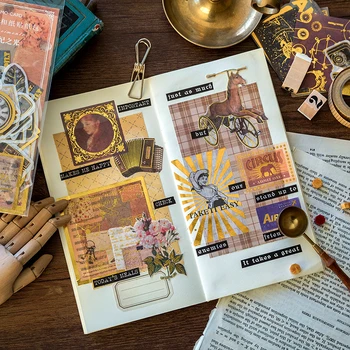 60 kom./pak. Serija Renesansni Dekorativni zlatne Naljepnice Scrapbooking DIY Dnevnik Album Naljepnica celina