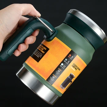 600 ml Vakuumska boca od nehrđajućeg čelika Filter za čaj šalice Prijenosni dupli sloj Kava bubalo s ručkom Uredski Kamp Prometni termos Šalica