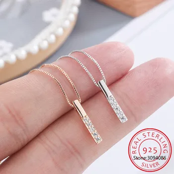 925 Srebro geometrijski dijamantni ogrlicu sa dijamantima za žene s dugom trakom, ovjes, Funky lagan luksuzni lanac za ключиц, nakit x-80