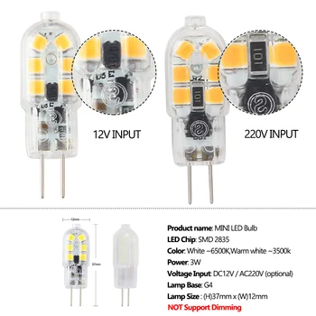 AC220V LED Žarulja G4 G9 220 U SMD 2835 LED Žarulja zamijeniti Галогенный Reflektor Luster Mini Lampa 1 kom.