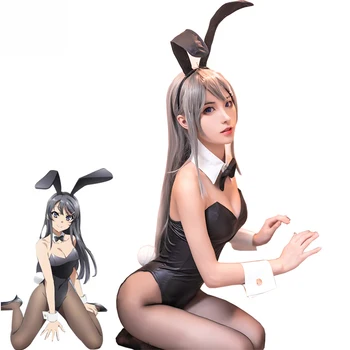 Anime Sakurajima Svibnja Cosplay Kostim za Noć vještica Za žene Crni Seksi Kombinezon Odjeću za djevojke-zec