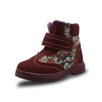 Apakowa Zima Jesen za male djevojčice Cipele za djecu s cvjetnim uzorkom Dječje cipele Toplo kratke pliš udobne dječje cipele Martin od umjetne kože