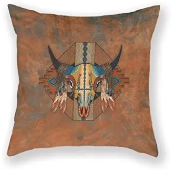 ArtoutletMF 3817 New Mexico Stil Buffalo Jugo-Zapadnom Bizon Pamučna Posteljina Trg Dekorativna jastučnica Torbica za jastuk