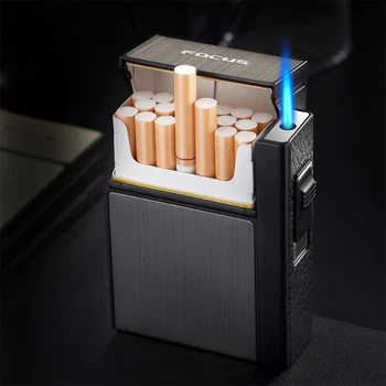 Automatsko cigaru slučaj s upaljač 20 kom. Kapaciteta cigareta Kutija za cigarete Metalni Pribor za pušače Naprava Дропшиппинг