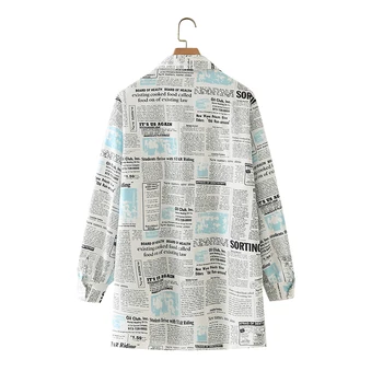 AZYT Trendy ženske bluze s буквенным po cijeloj površini Jesen slobodan prevelike košulje y camisas Femme 2021 Slobodna ženska košulja dugih rukava