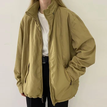B-TOTO Američki Retro Smeđa jakna s kratkim Rol-bar Ženska Moda jakna Ins Slobodna Proljeće-Jesen Jakna 2021 Nova Moda