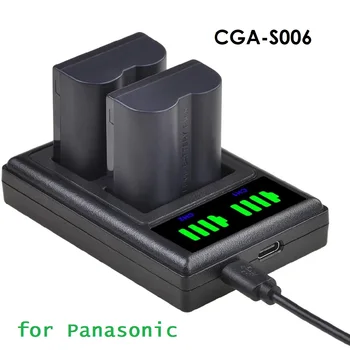 Baterija CGA-S006 i dvostruki punjač za Panasonic Lumix DMC-FZ7,DMC-FZ8,DMC-FZ18,DMC-FZ28,DMC-FZ30,DMC-FZ35,DMC-FZ38, kamere FZ50