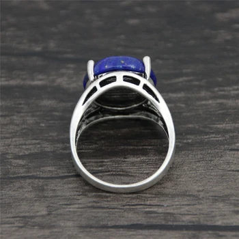Berba Okrugli Prsten od Kvarcnog Žad, lapis lazuli, s premazom od antičkog srebra od prirodnog kamena Pandža Tigrova oka Unakite Trendi ženski prsten