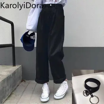 Berba ženske hlače s visokim strukom široke hlače ženske hlače Studentski svestran slobodni trendy ženske šik svakodnevne hlače Harajuku