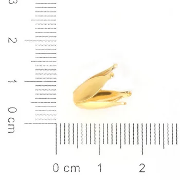 Besplatna Dostava 100 kom./lot Zlatni Ton Cvijet Kape Od Perli Zaključke 8*13 mm(Pogodan za Promjera 10 mm. Perle) FDA017-01GD